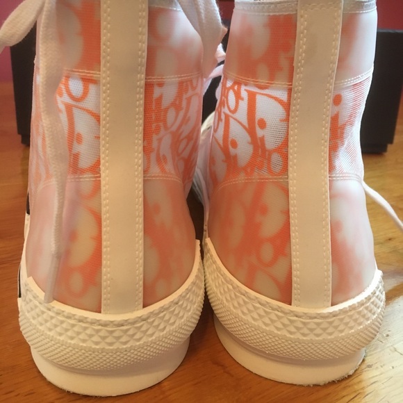Dior B23’s in orange and white high-tops. Size 14 US. Authentic. No flaws. - Picture 3 of 3